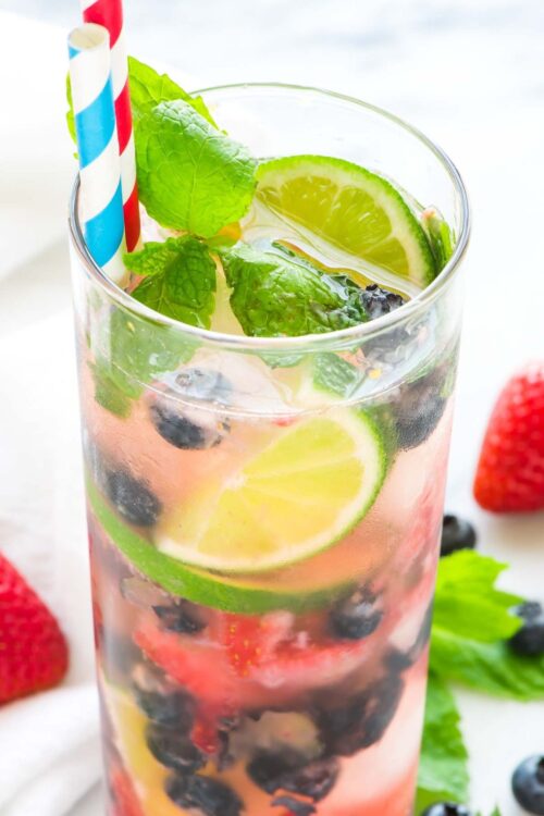 Blueberry Strawberry Mojito