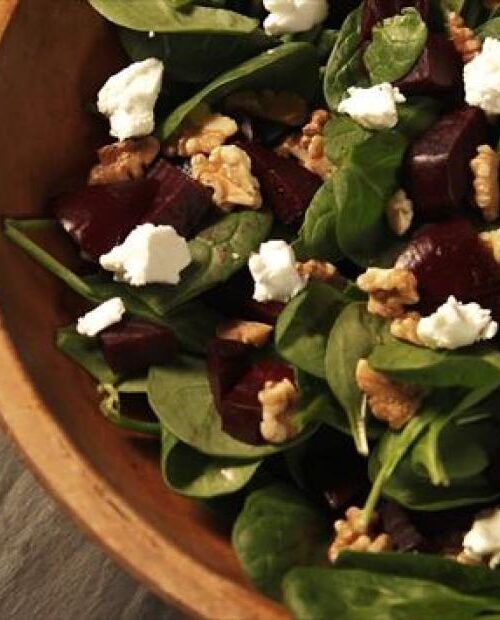 Roasted Beet Salad with Walnuts and Goat Cheese