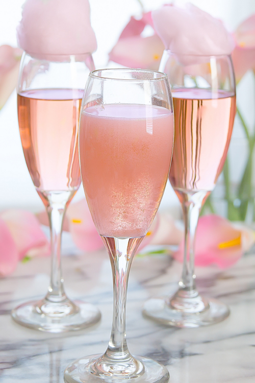 Cotton Candy Champagne Cocktails