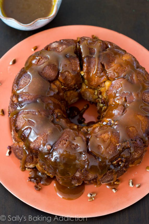 Homemade Monkey Bread with Caramel Sauce