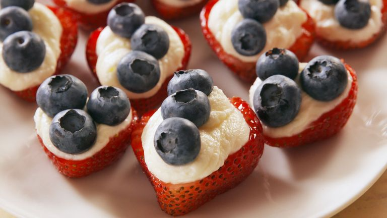 Red, White & Blue Cheesecake Strawberries